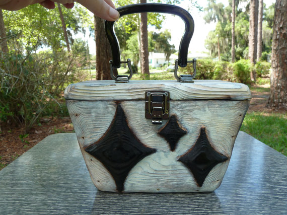 wood retro rockabilly purse
